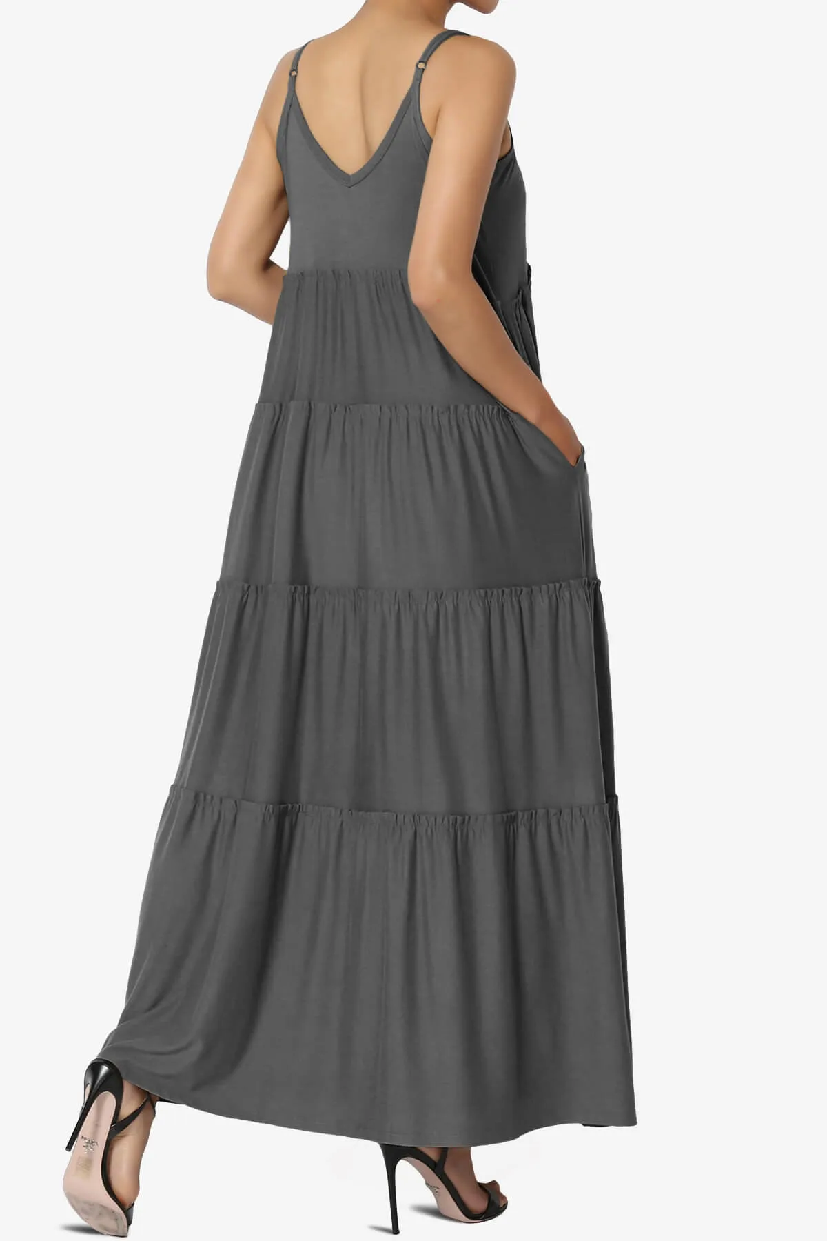 Livvy V-Neck Tiered Cami Maxi Dress PLUS