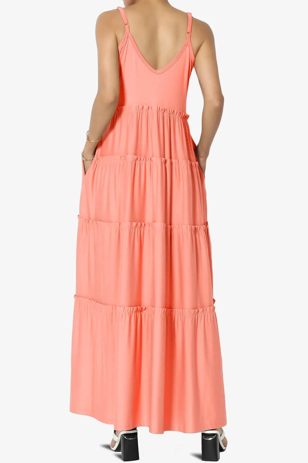 Livvy V-Neck Tiered Cami Maxi Dress PLUS