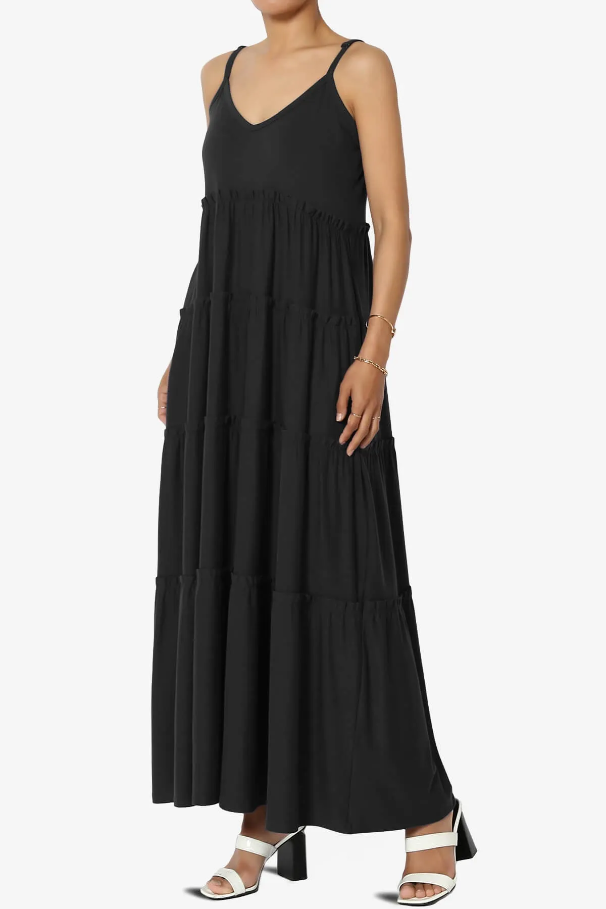 Livvy V-Neck Tiered Cami Maxi Dress PLUS