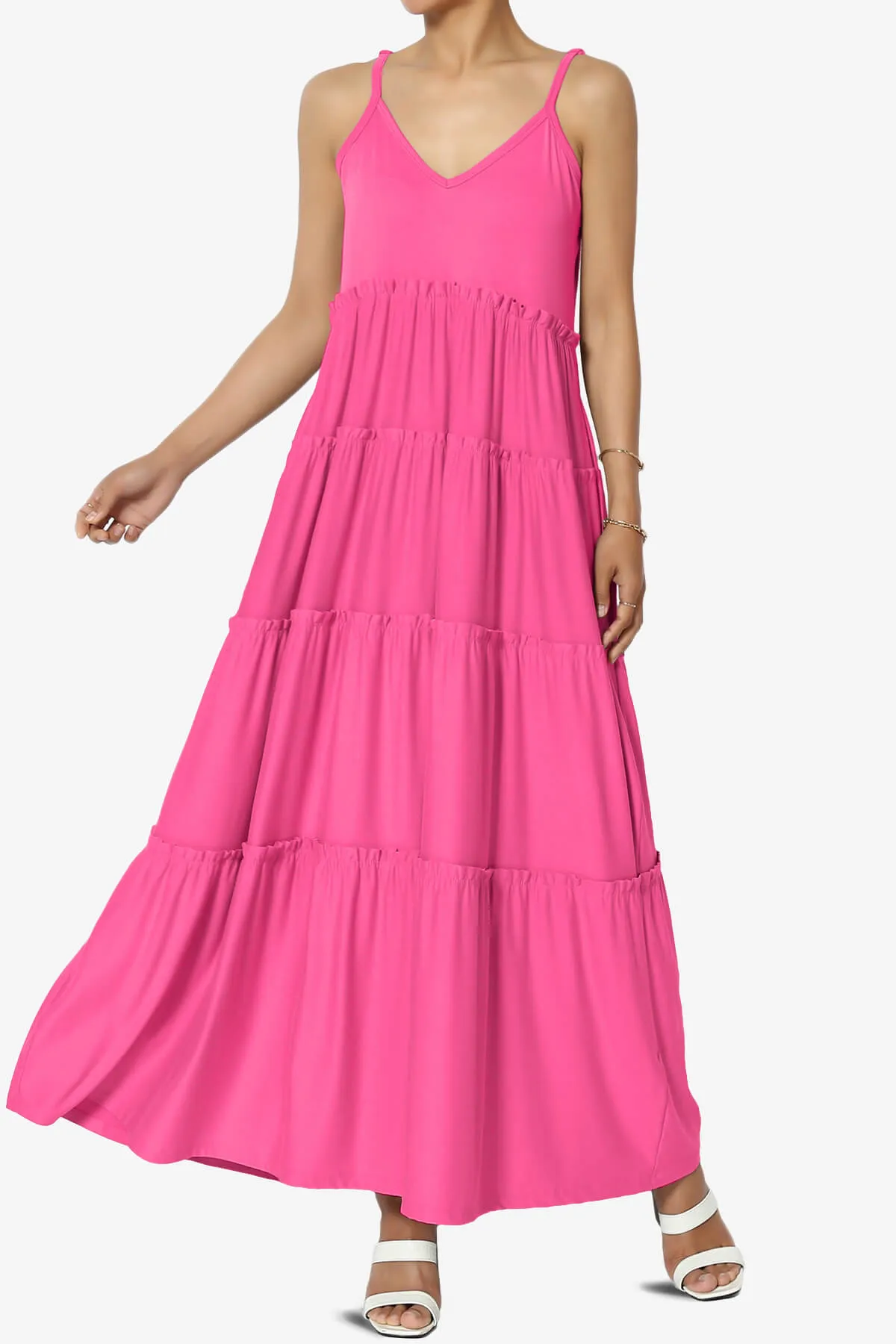 Livvy V-Neck Tiered Cami Maxi Dress PLUS