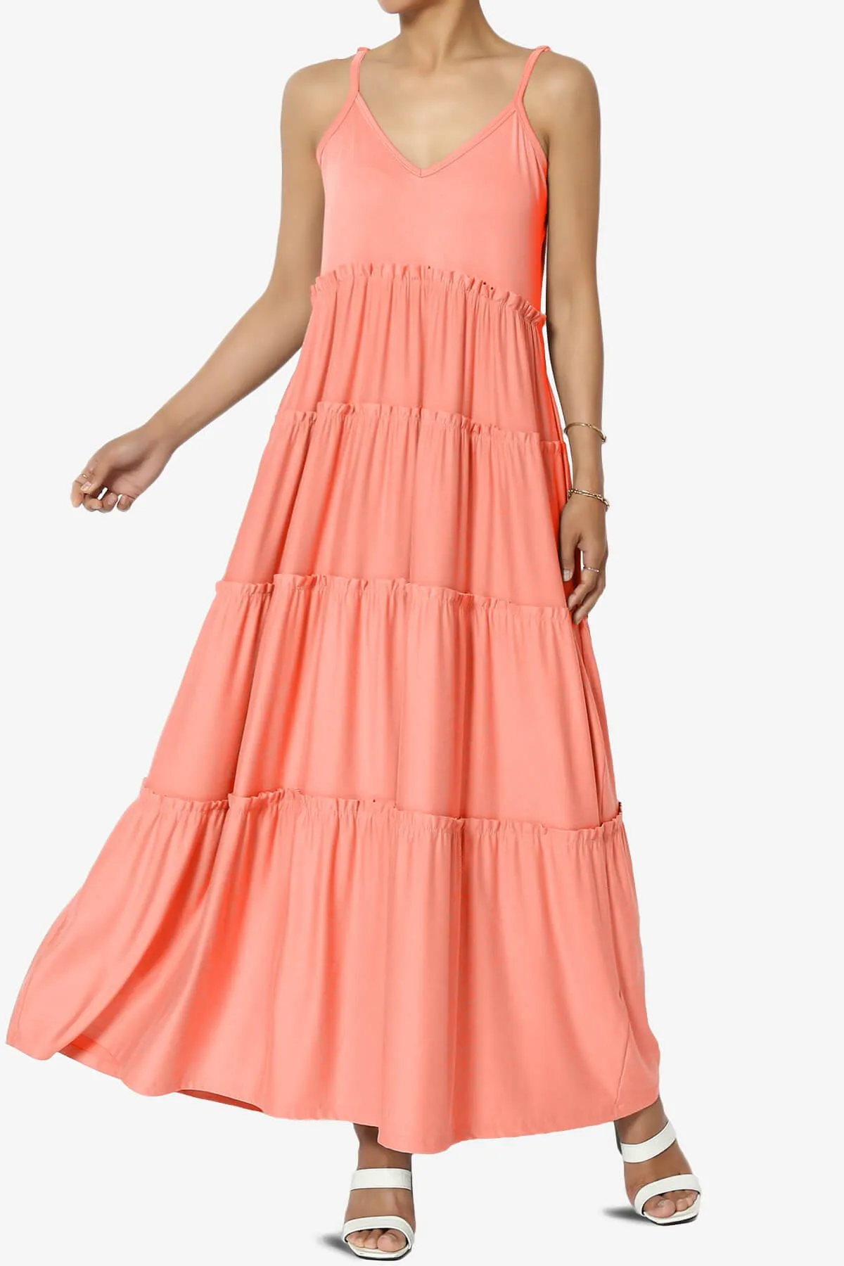 Livvy V-Neck Tiered Cami Maxi Dress PLUS