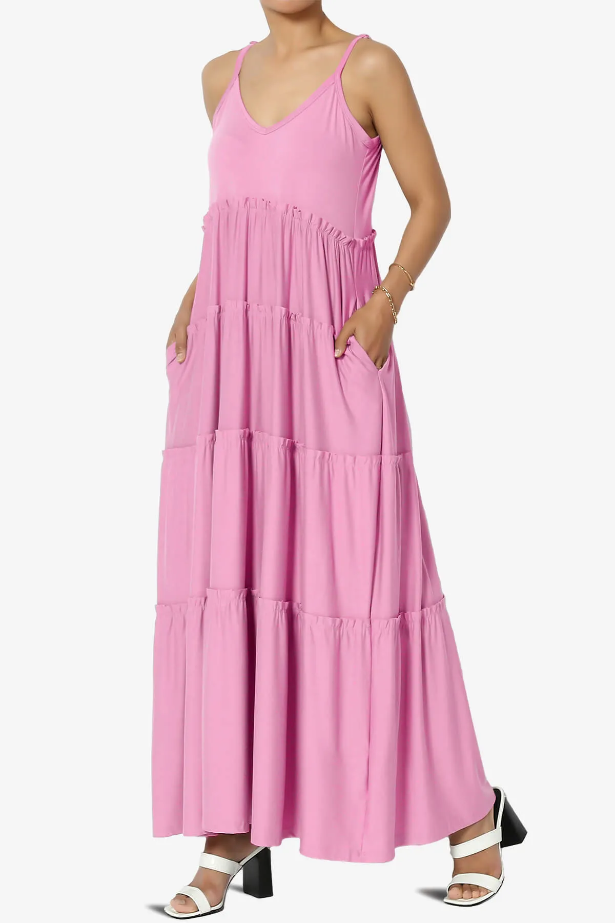 Livvy V-Neck Tiered Cami Maxi Dress PLUS