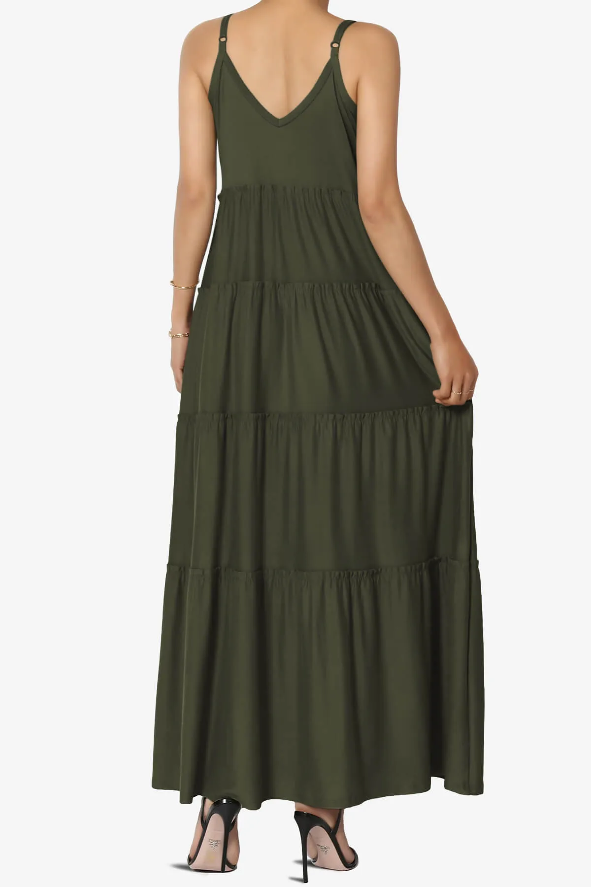 Livvy V-Neck Tiered Cami Maxi Dress PLUS