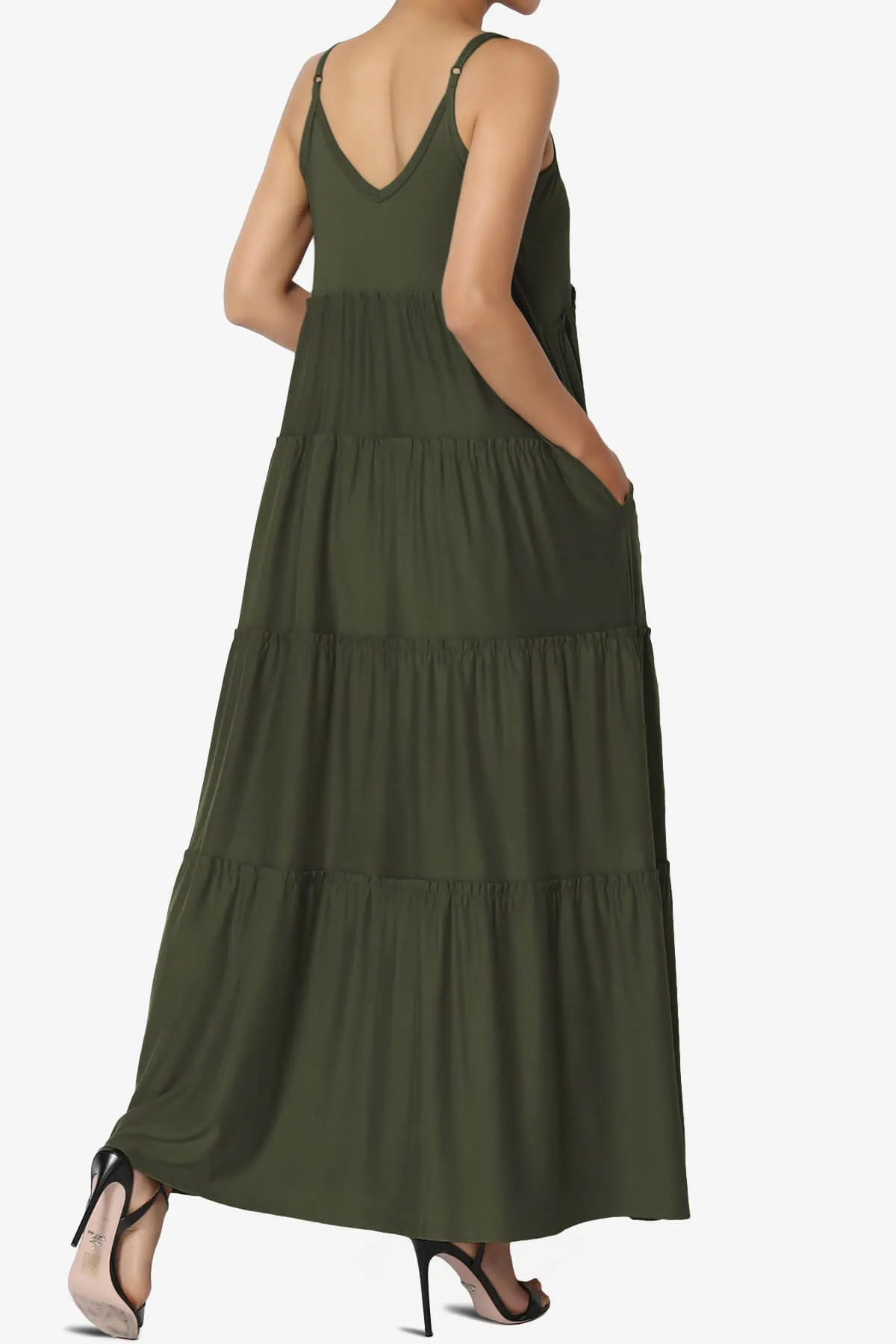 Livvy V-Neck Tiered Cami Maxi Dress PLUS