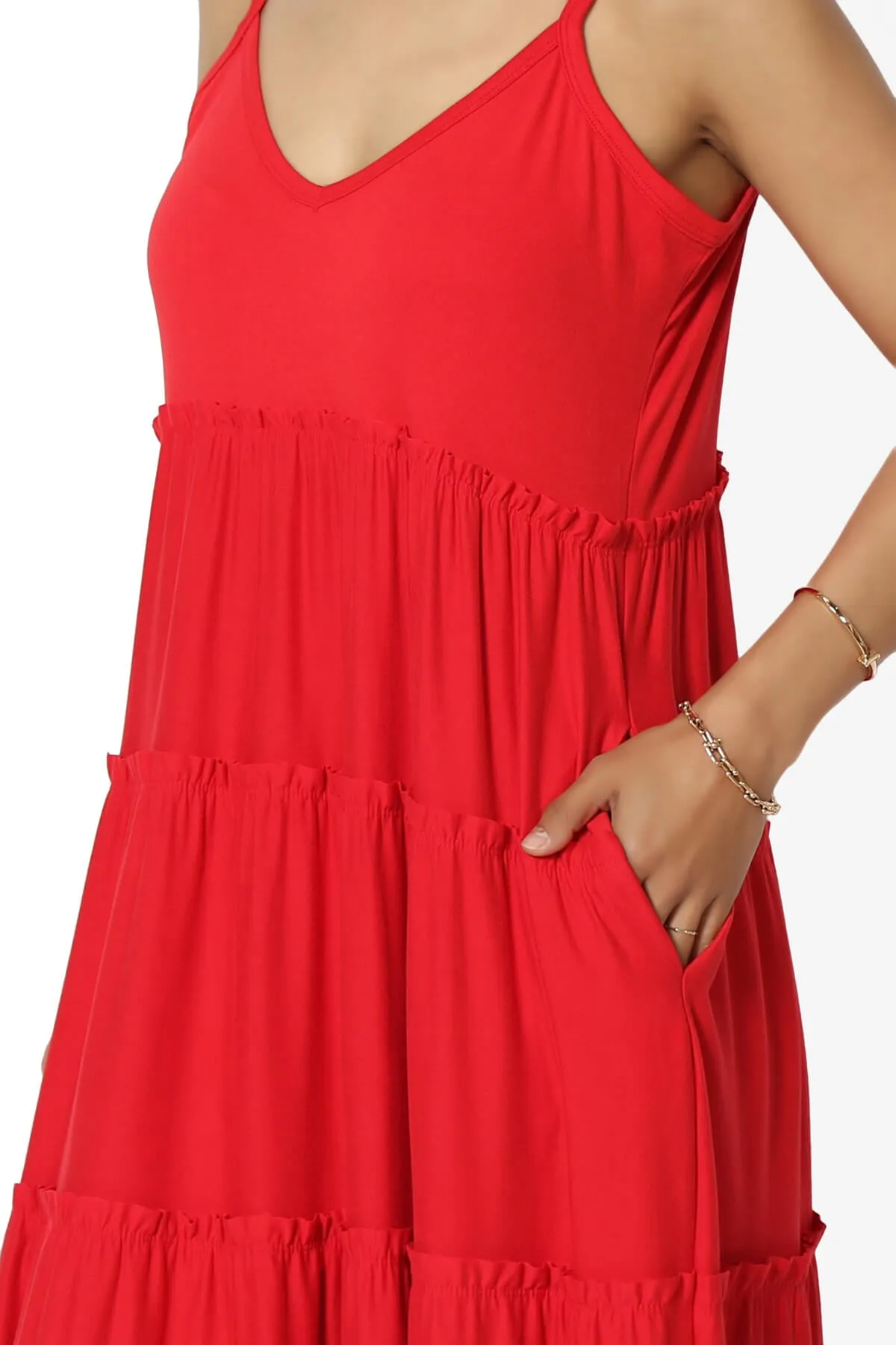 Livvy V-Neck Tiered Cami Maxi Dress PLUS