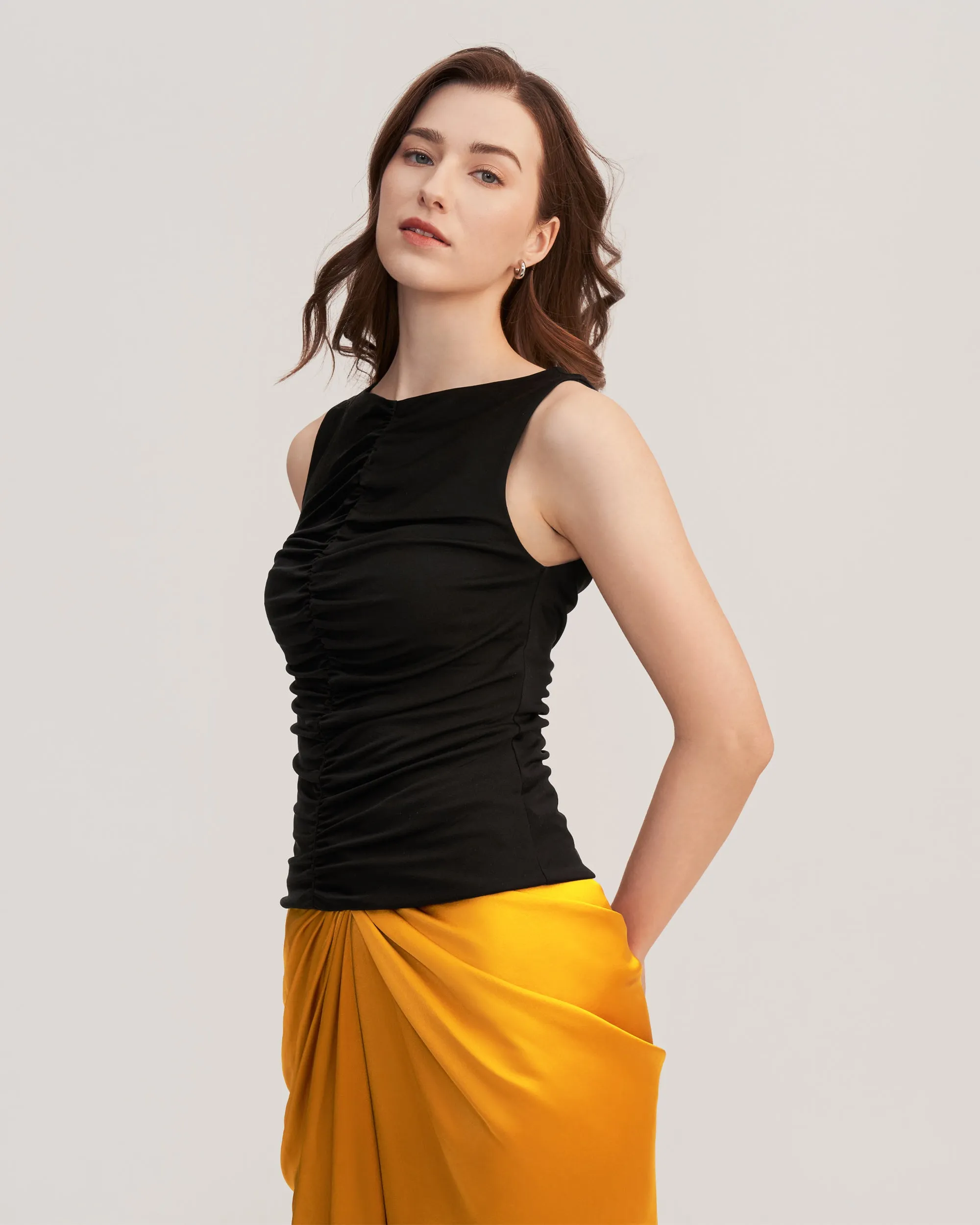 Melia Ruched Knit Tank Top