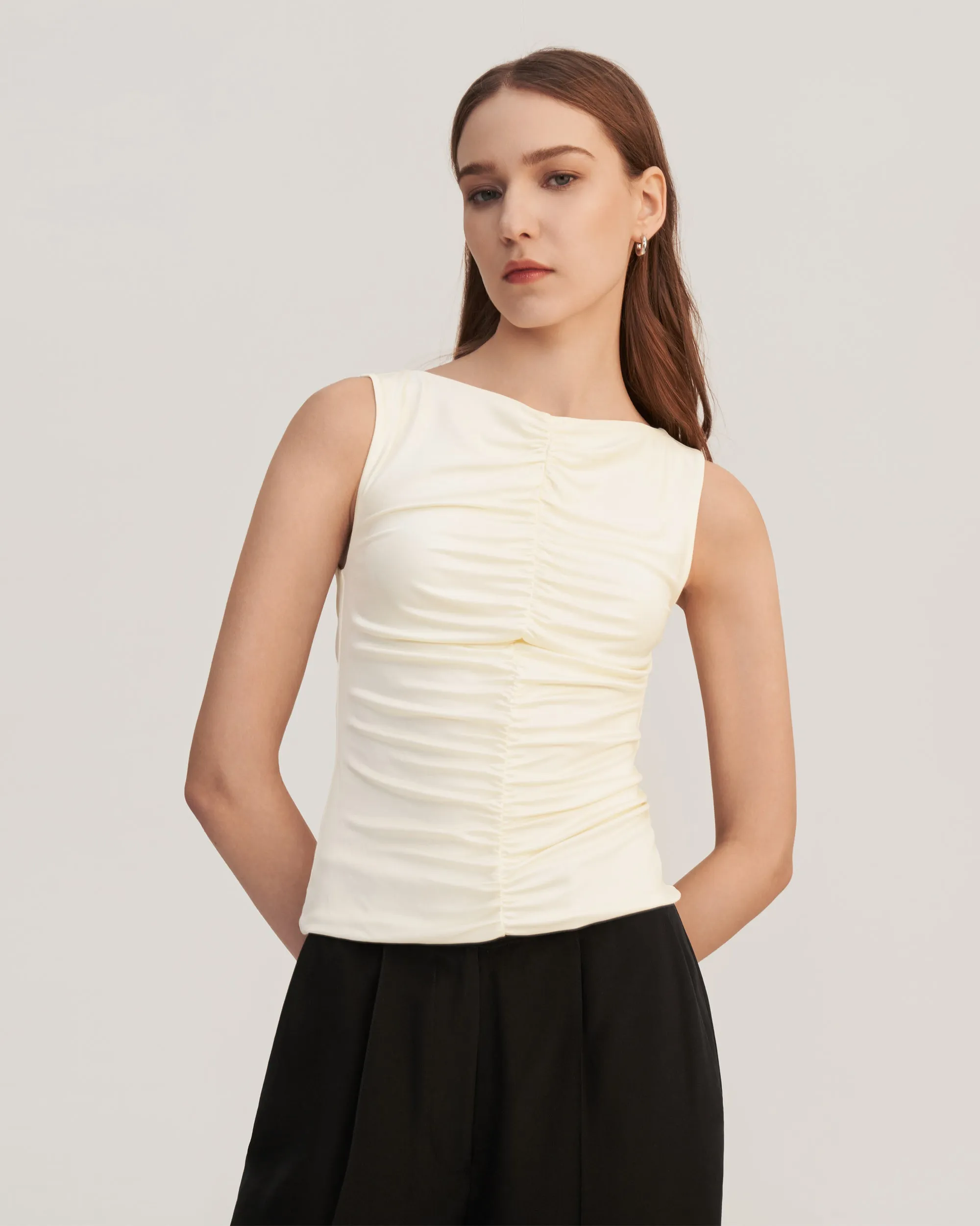 Melia Ruched Knit Tank Top