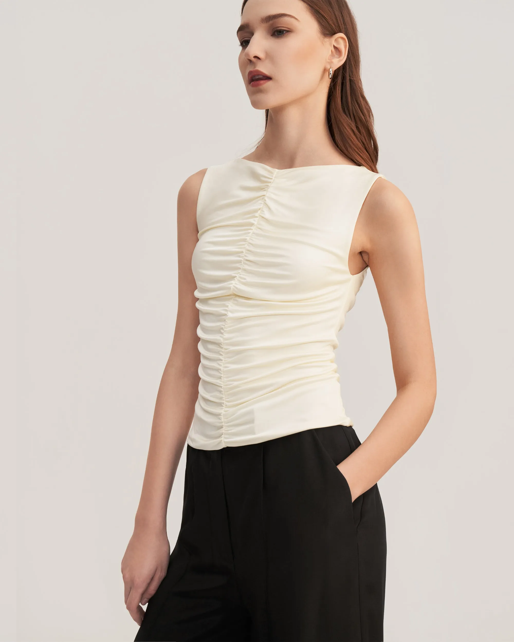 Melia Ruched Knit Tank Top