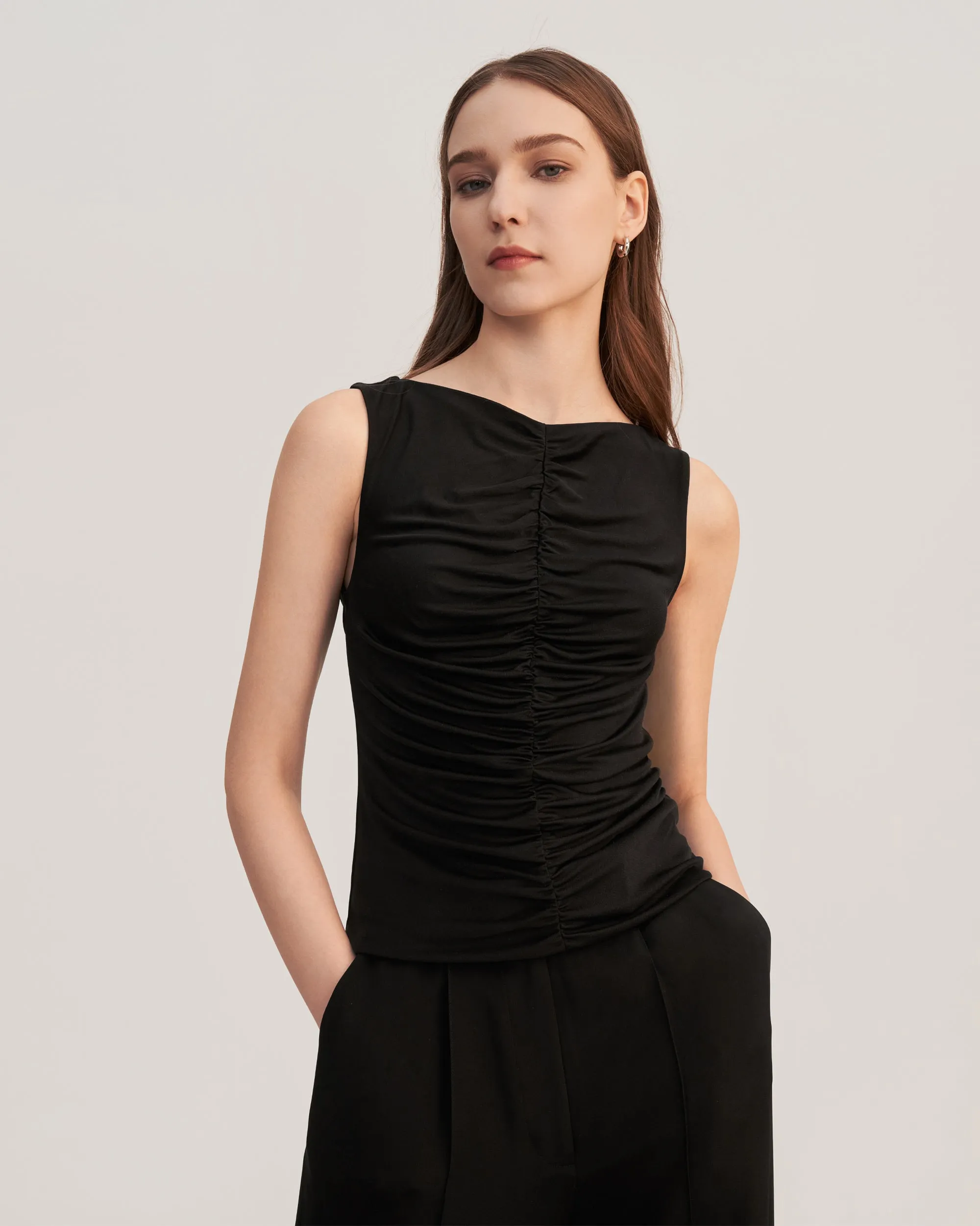 Melia Ruched Knit Tank Top