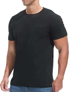 Men's Ultra Soft Premium Cotton Pocket T-Shirt Classic Fit Lightweight Cooling Short Sleeve Casual Tee Shirt