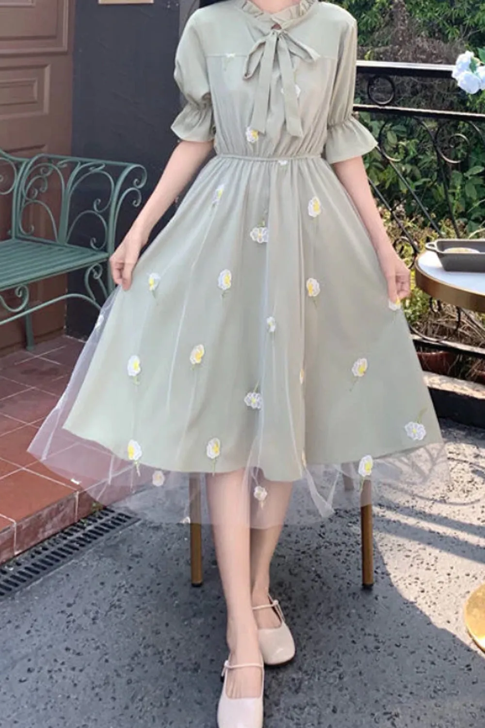 Mesh Elegant Sweet Midi Dress