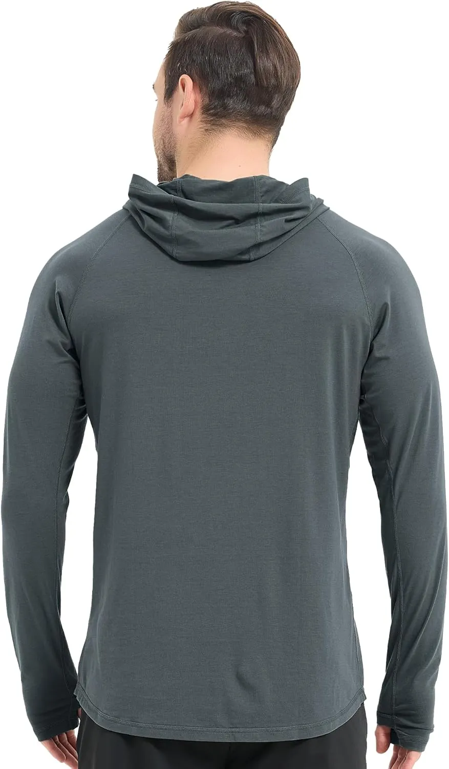 netdraw Men's Ultra-Soft Bamboo Viscose Hoodie Shirt UPF 50  Sun Protection Long Sleeve Lightweight UV Shirt