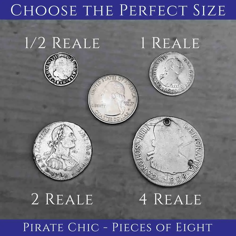 Pirate Chic Silver 4 Reale Spanish Portrait Dollar Dated 1808 the Legendary Piece of 8 Pendant | Artifact #8882