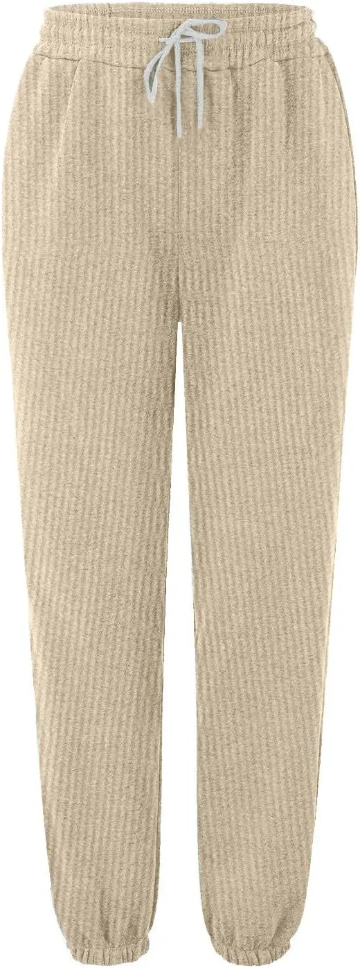 Plus Size Joggers Pants for Women Soft Lounge Sweatpants Casual Loose Comfy Pajama Drawstring Pant with Pocket