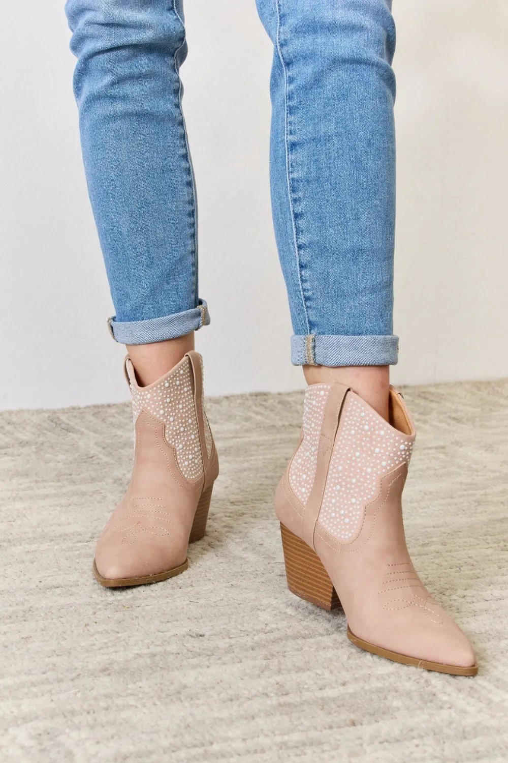Rhinestone Rodeo: East Lion Corp Rhinestone Ankle Cowgirl Booties