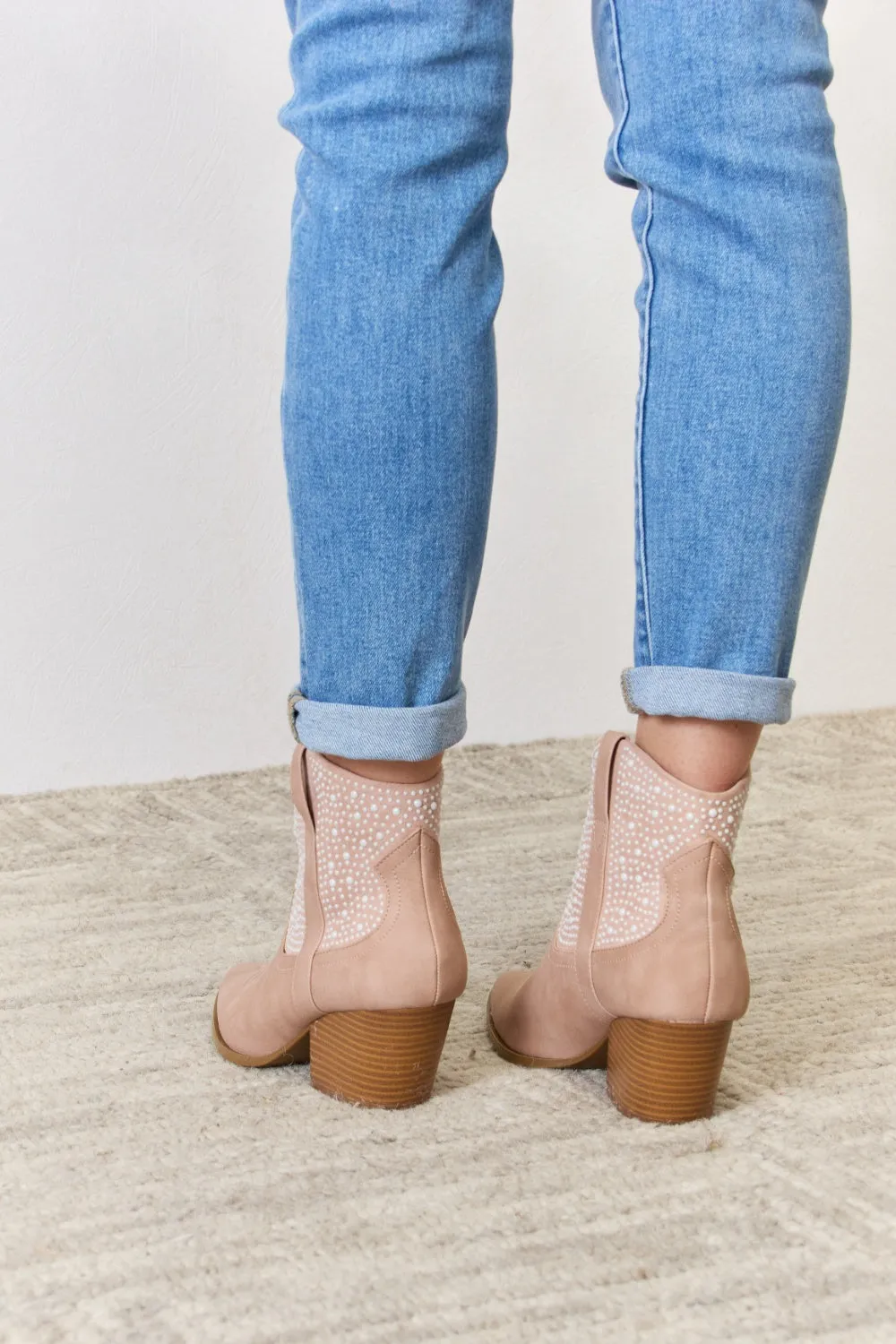 Rhinestone Rodeo: East Lion Corp Rhinestone Ankle Cowgirl Booties