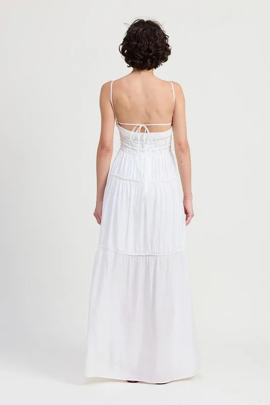 Ruffle Tie Back Maxi Dress