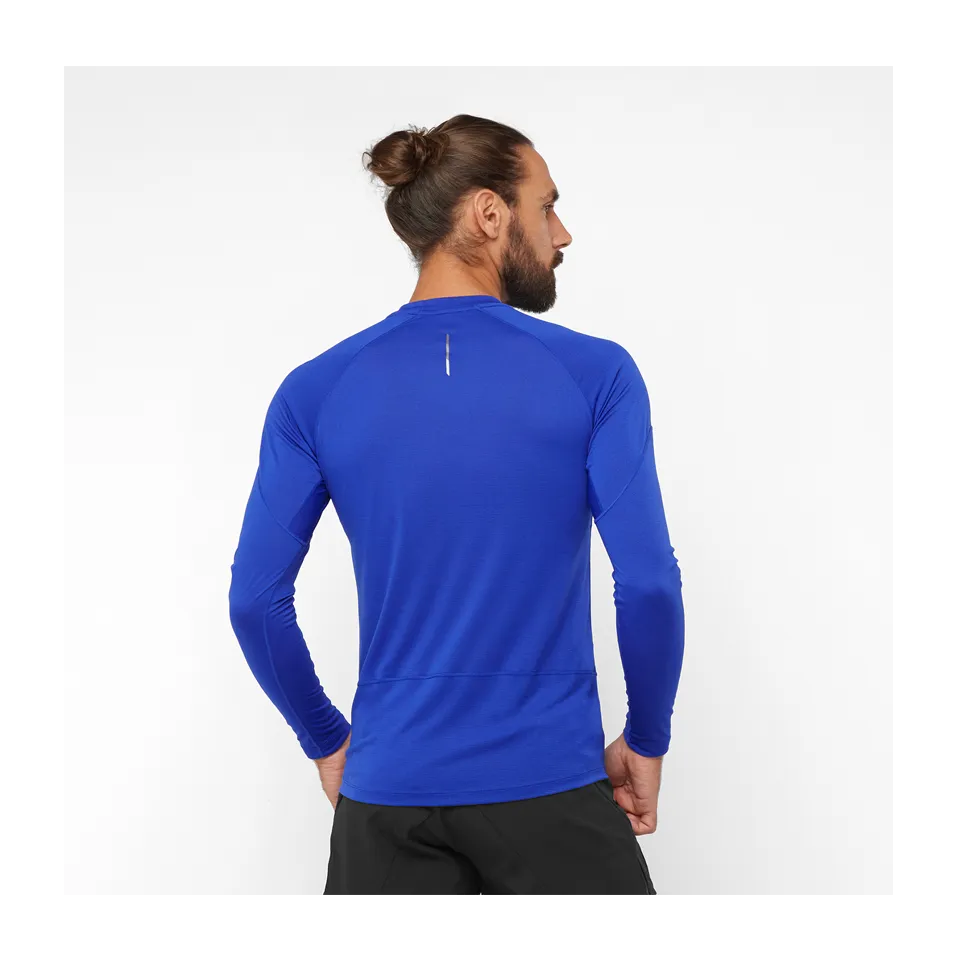 Salomon Men's Cross Run Long Sleeve T-Shirt Surf The Web