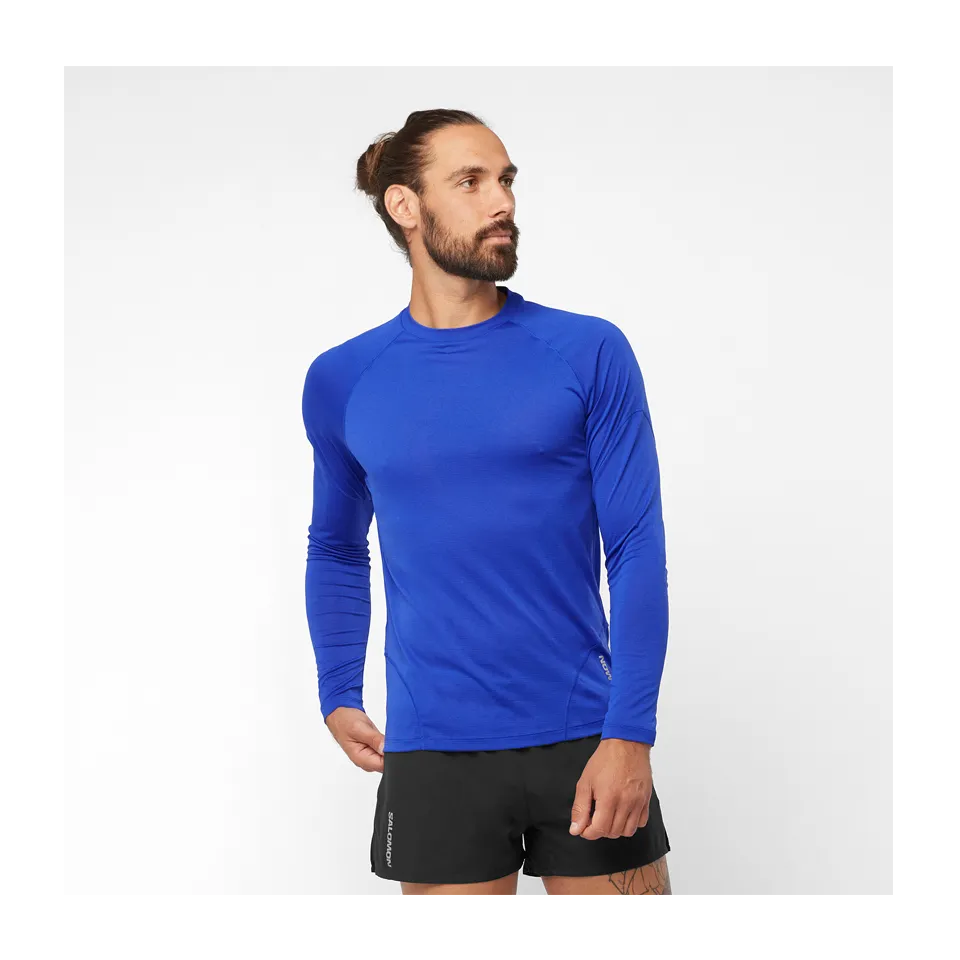 Salomon Men's Cross Run Long Sleeve T-Shirt Surf The Web