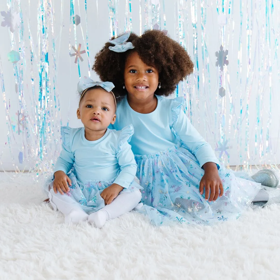 Snow Princess Iridescent Tulle Bow Baby Headband