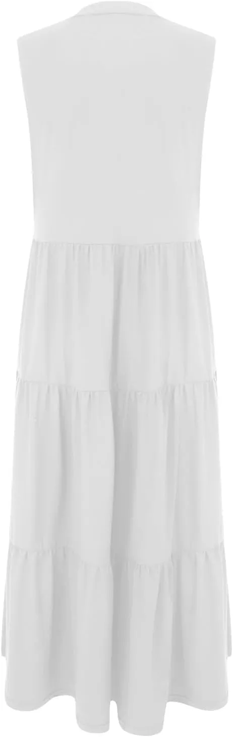 Sundresses for Women Casual Summer Ruffle Sleeve Sweetheart V-Neck Printing Dresses Boho Prom Maxi Short Sleeve Dress