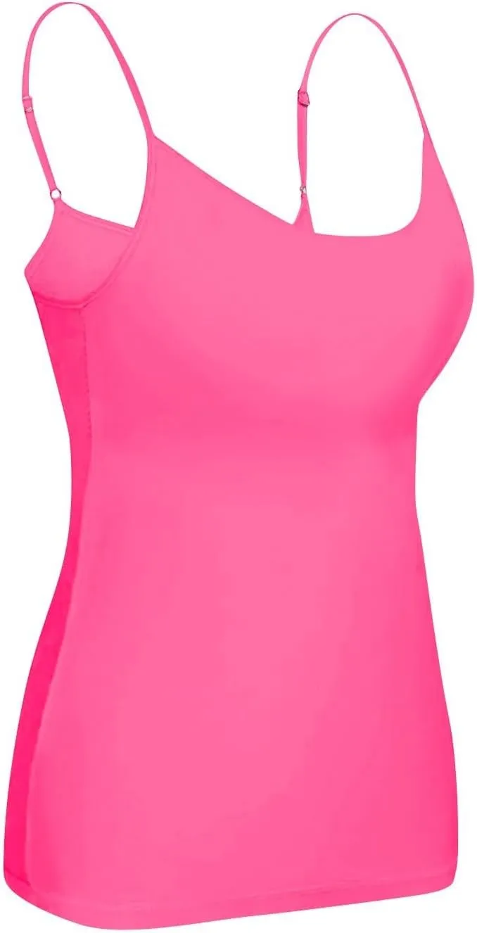 Tank Top for Women Double Lined Adjustable Spaghetti Straps Sleeveless Camisole Shirts