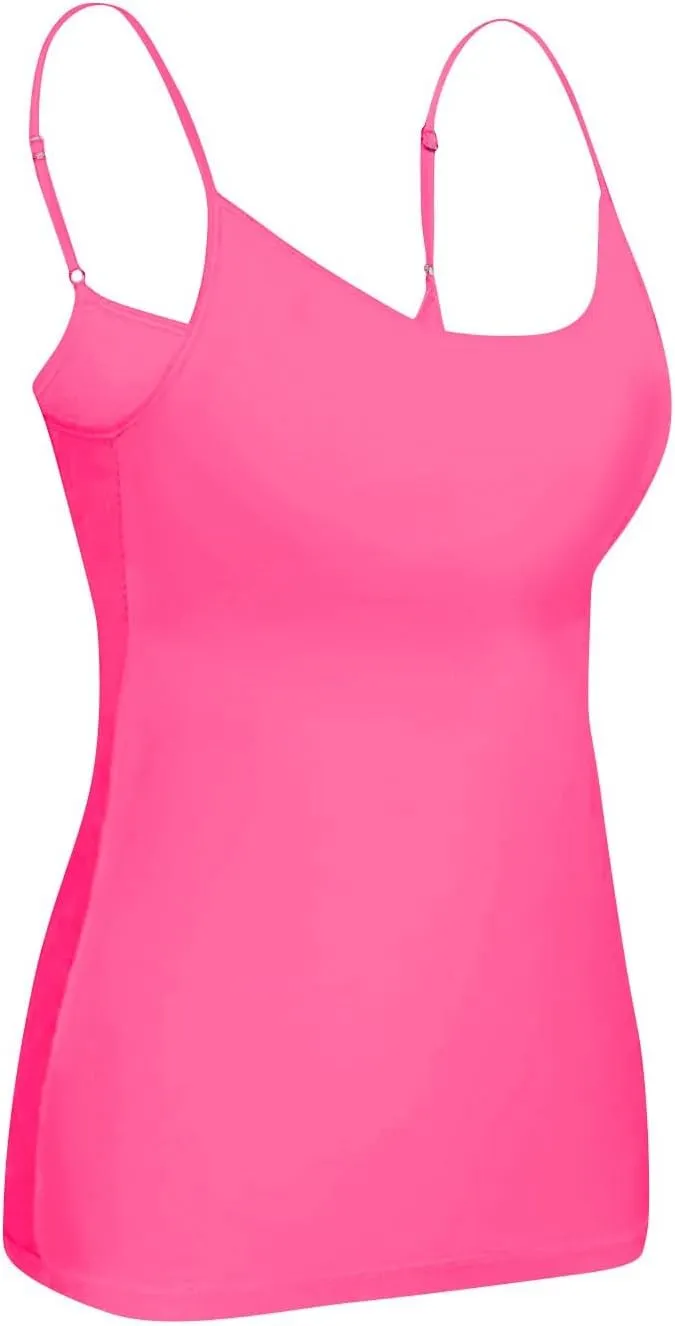 Tank Top for Women Double Lined Adjustable Spaghetti Straps Sleeveless Camisole Shirts