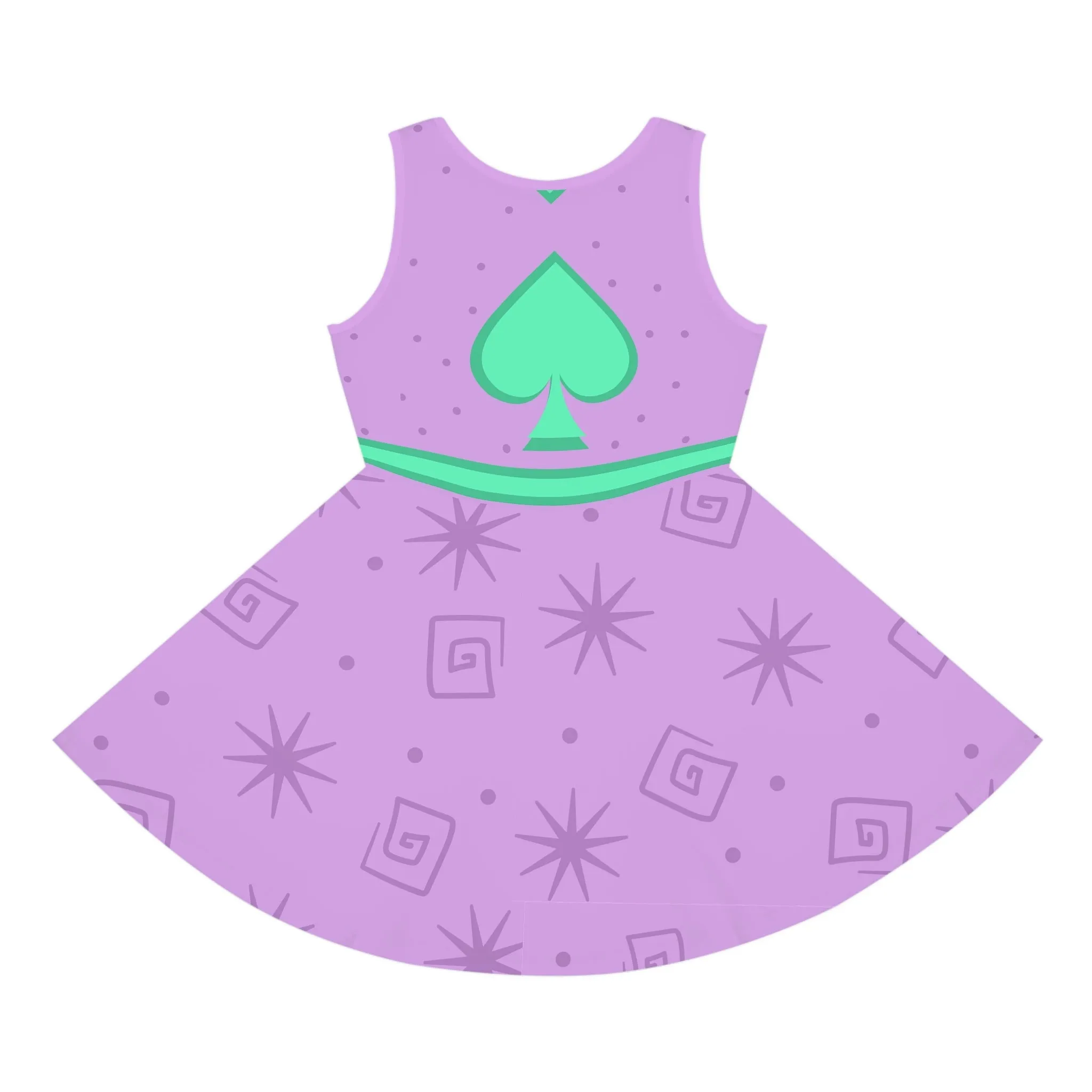 Teacup Ride Inspired Girls' Sleeveless Sundress (AOP)