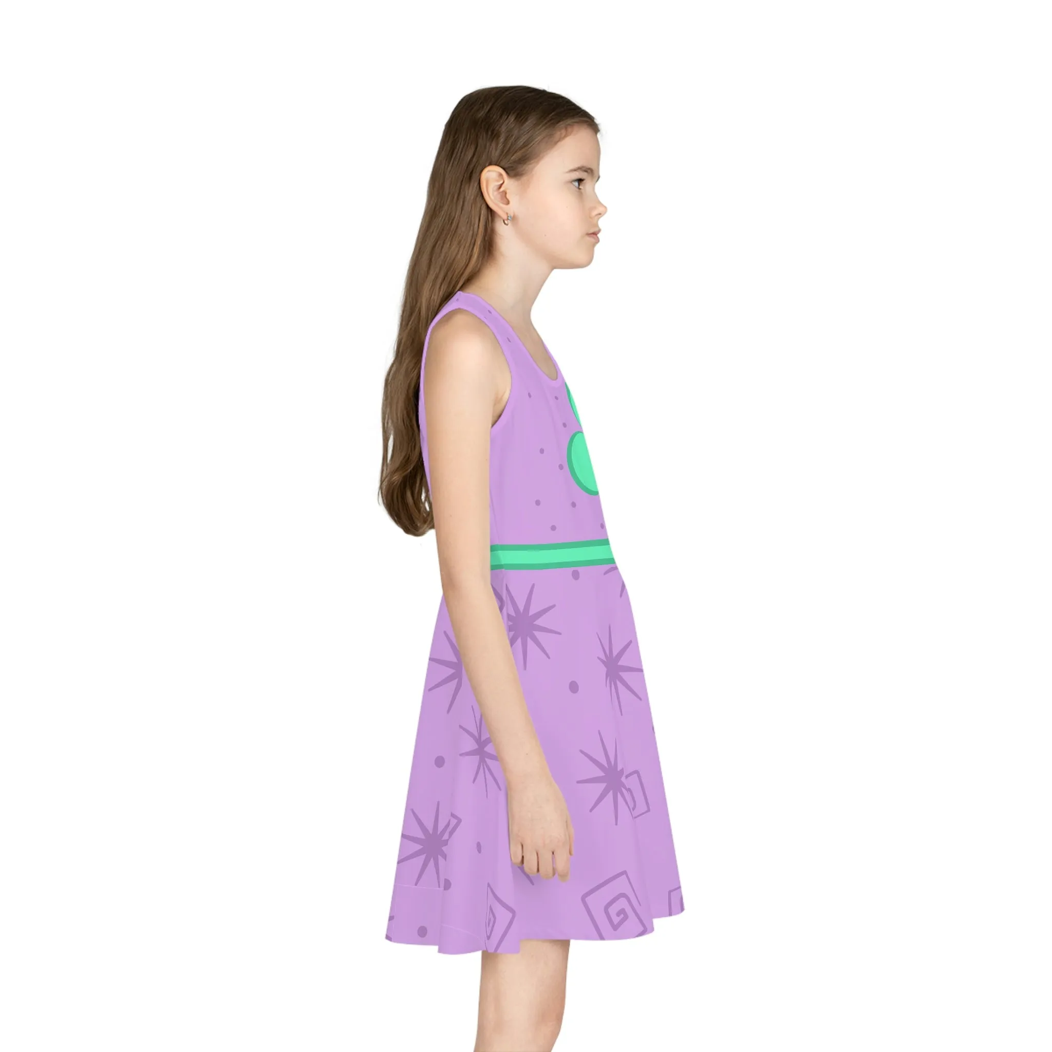 Teacup Ride Inspired Girls' Sleeveless Sundress (AOP)