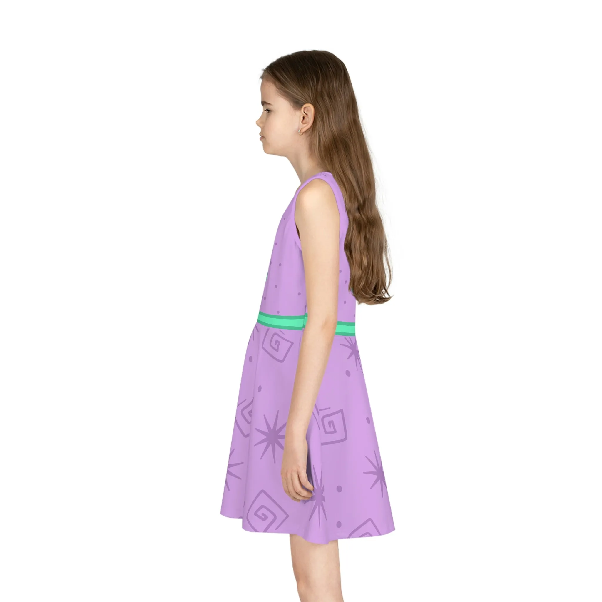 Teacup Ride Inspired Girls' Sleeveless Sundress (AOP)