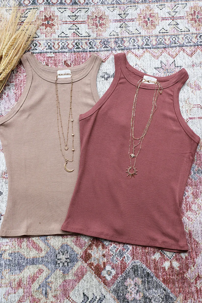 The Kassidy Ribbed Tank Top- Marsalla