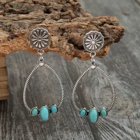 Turquoise Tears: Artificial Turquoise Teardrop Earrings - Bohemian Chic Elegance