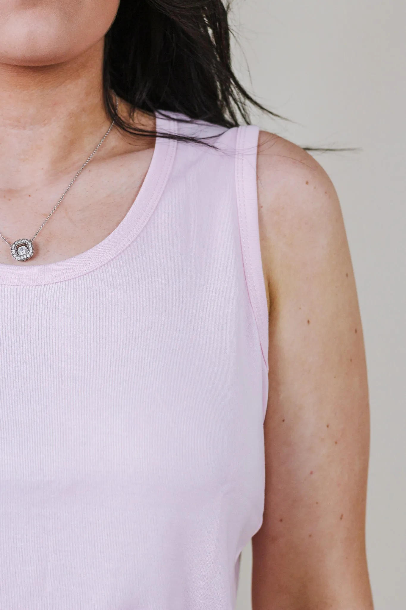 Wants And Needs Pink Ribbed Tank