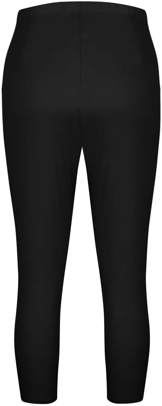 Women's Casual Pants Elastic Waist Tapered Capri Trousers Slim Fit Stretch Soft Fitness Running Hiking Athletic Pants