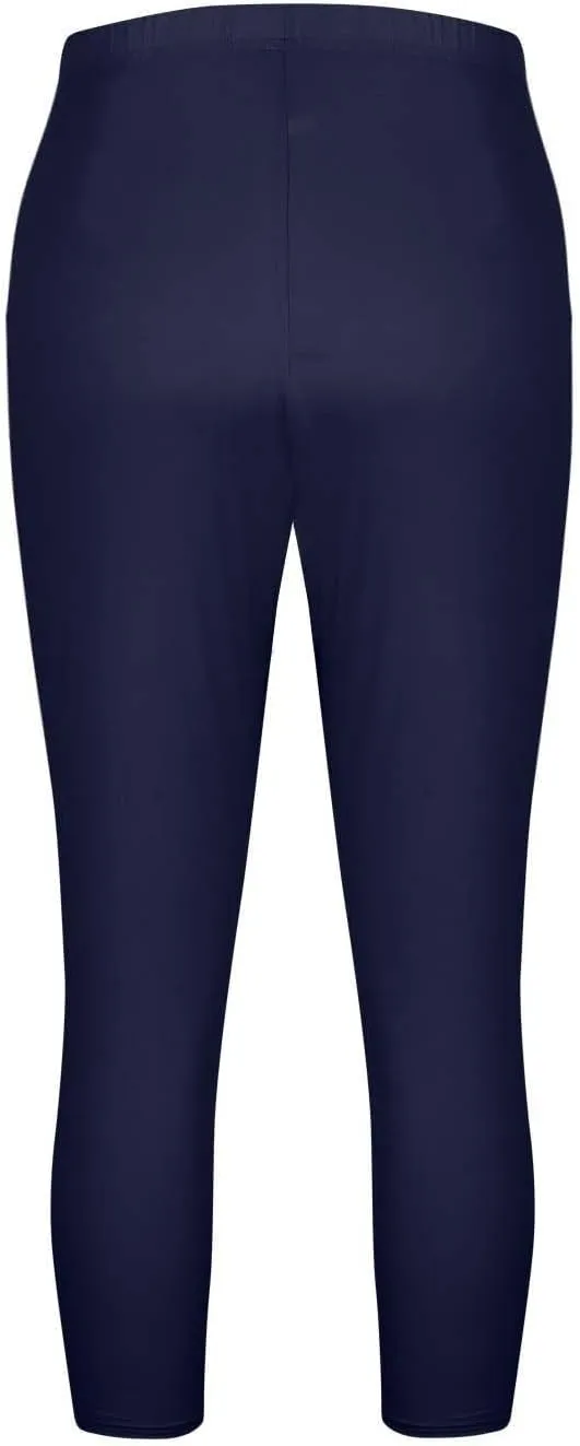 Women's Casual Pants Elastic Waist Tapered Capri Trousers Slim Fit Stretch Soft Fitness Running Hiking Athletic Pants