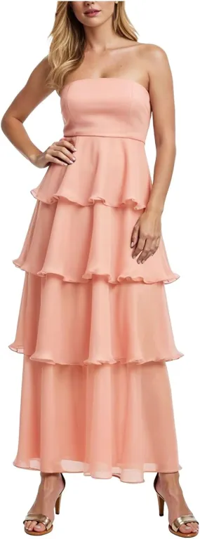 Women's Maxi Dress 2025 Summer Off Shoulder Smocked Tiered Ruffle Long Flowy Dresses Casual Beach Sundress