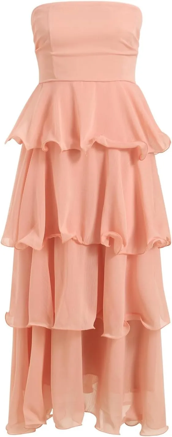 Women's Maxi Dress 2025 Summer Off Shoulder Smocked Tiered Ruffle Long Flowy Dresses Casual Beach Sundress