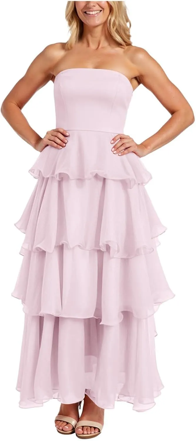 Women's Maxi Dress 2025 Summer Off Shoulder Smocked Tiered Ruffle Long Flowy Dresses Casual Beach Sundress