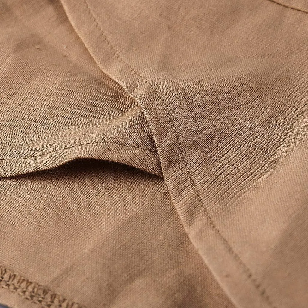 Womens Pants Elastic Waist Straight Leg Trouser Solid Pockets Casual Loose Pants Cotton Linen Soft Comfy Beachwear