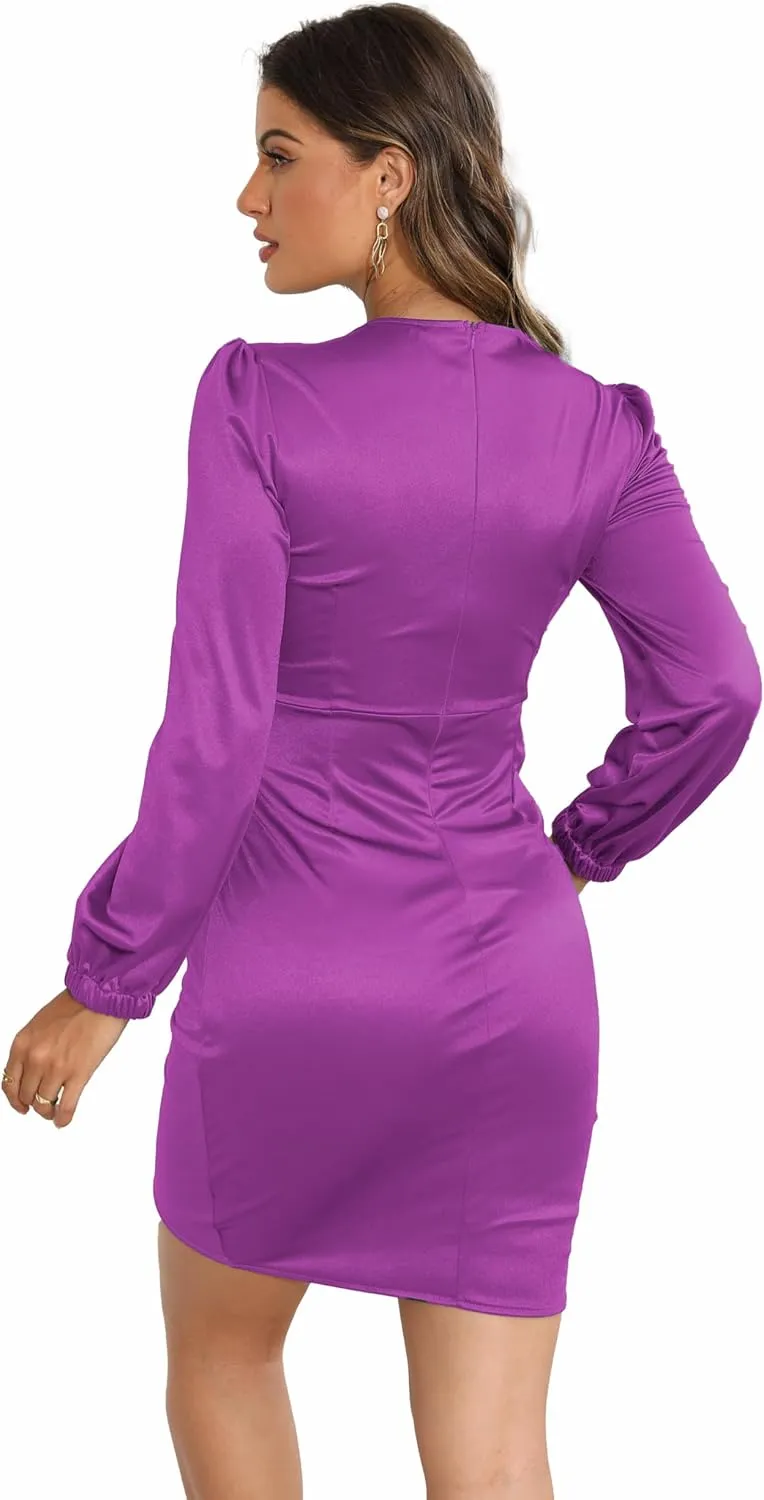 Womens Sexy Ruffle Elegant Bridesmaid Formal Evening Dress Elegant Curvy Wedding Guest Midi Dress