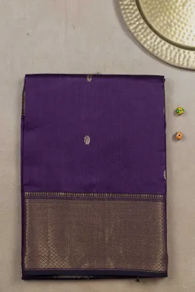 Zari Butta on Purple Maheshwari Silk Cotton saree